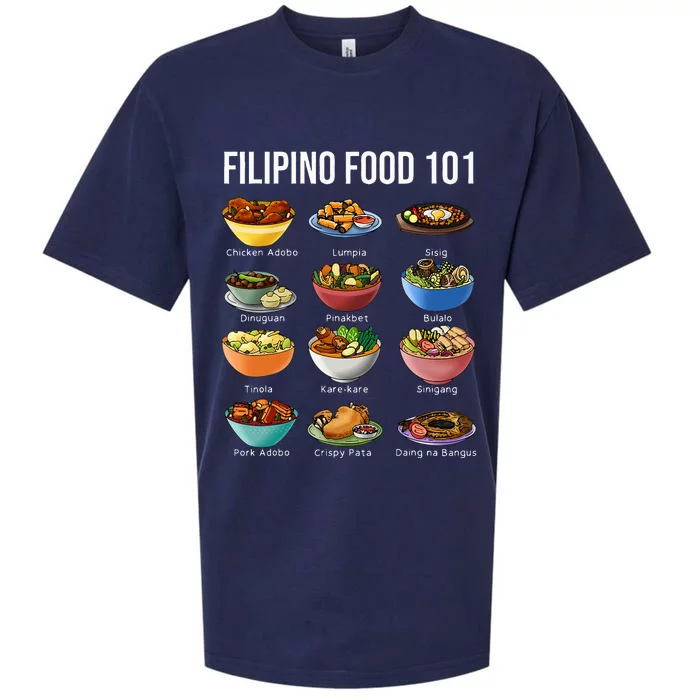 Filipino Food 101 Popular Pinoy Food Funny Cool Filipino Sueded Cloud Jersey T-Shirt