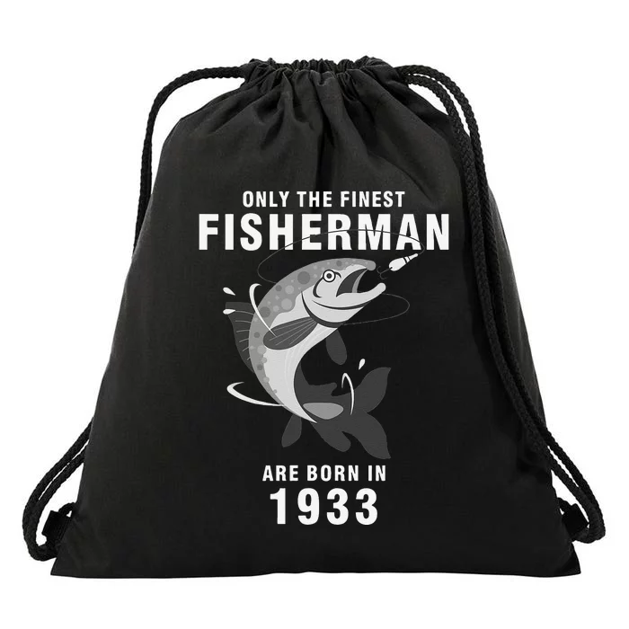 Fishing Fisherman 1933 87th Birthday Are Born In 1933 Drawstring Bag