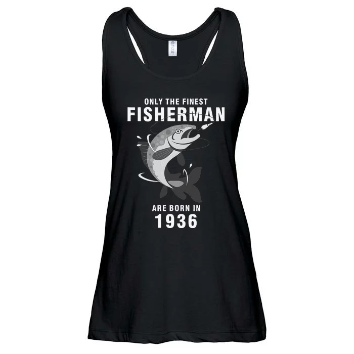 Fishing Fisherman 1936 84th Birthday Are Born In 1936 Ladies Essential Flowy Tank