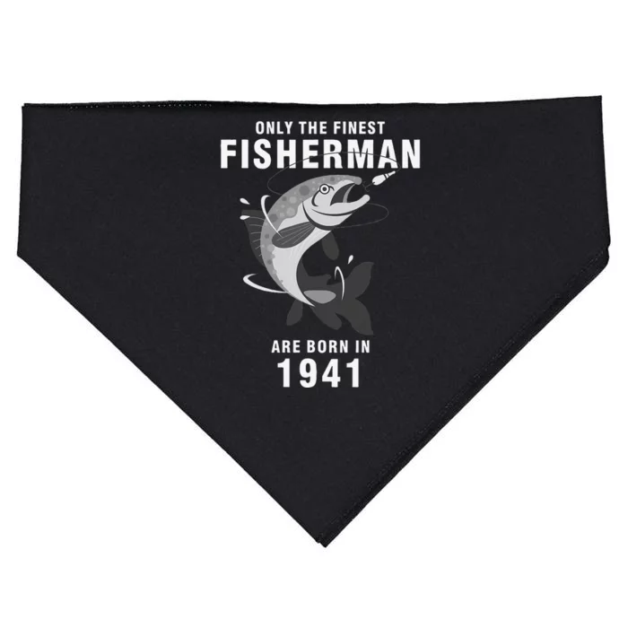 Fishing Fisherman 1941 79th Birthday Are Born In 1941 USA-Made Doggie Bandana