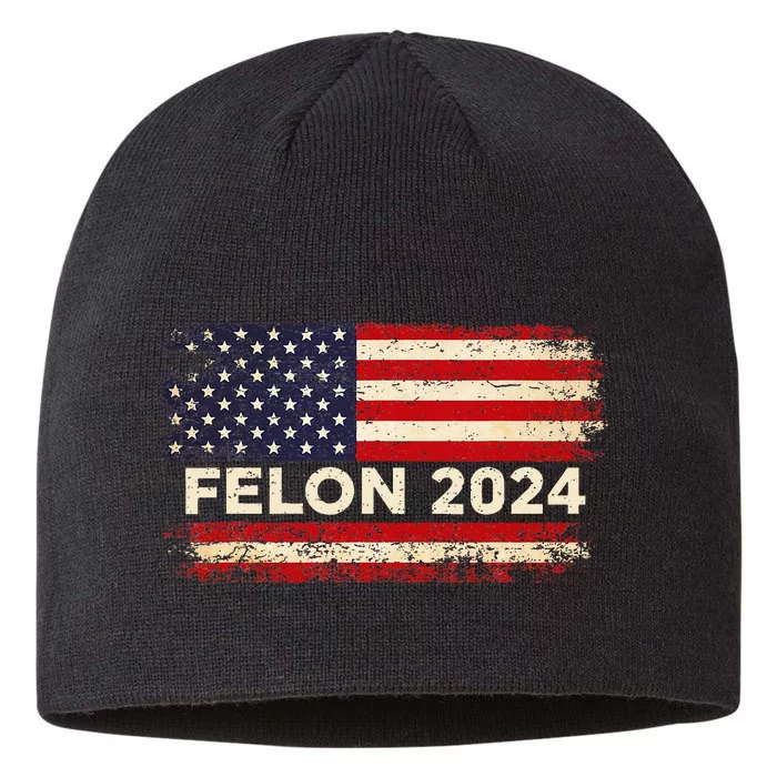 Felon24 Felon 2024 Convicted Felon Pro Trump 2024 8 1/2in Sustainable Knit Beanie