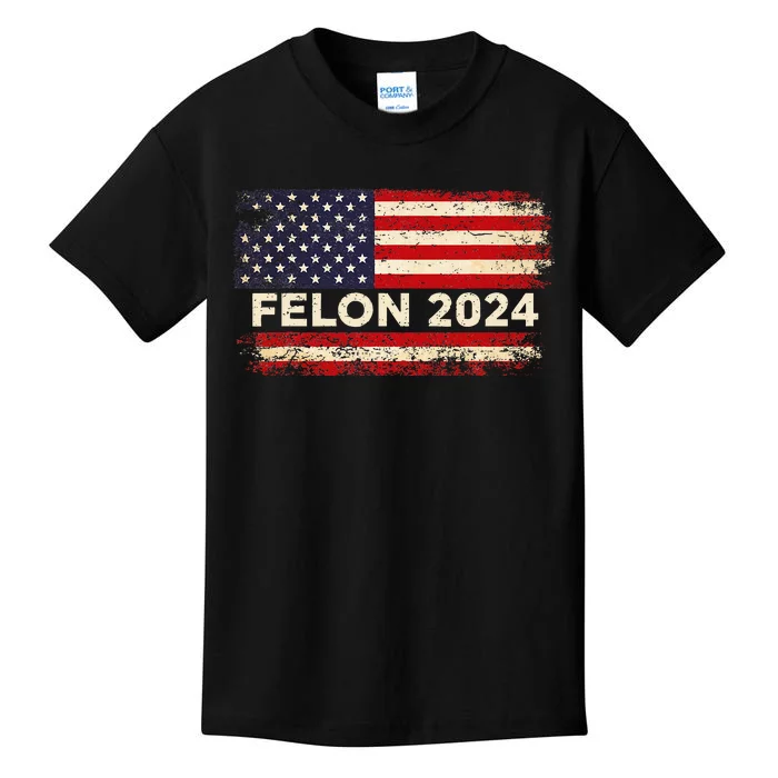 Felon24 Felon 2024 Convicted Felon Pro Trump 2024 Kids T-Shirt