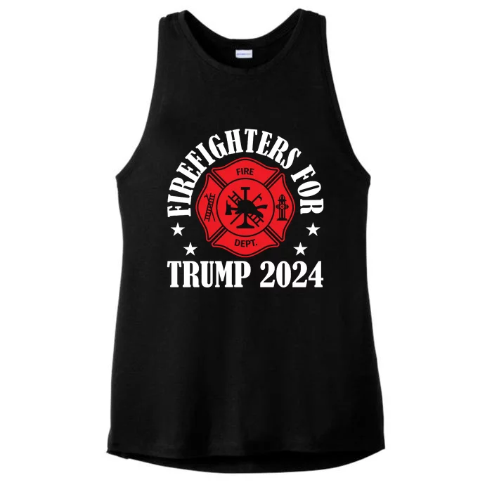 Firefighters For 2024 Emblem Ladies Tri-Blend Wicking Tank