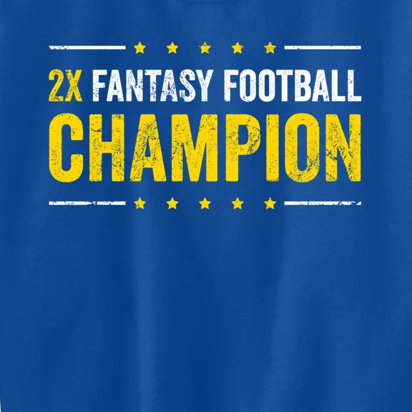 Fantasy Football 2 Time Winner Champ Champion Cool Gift Kids Sweatshirt