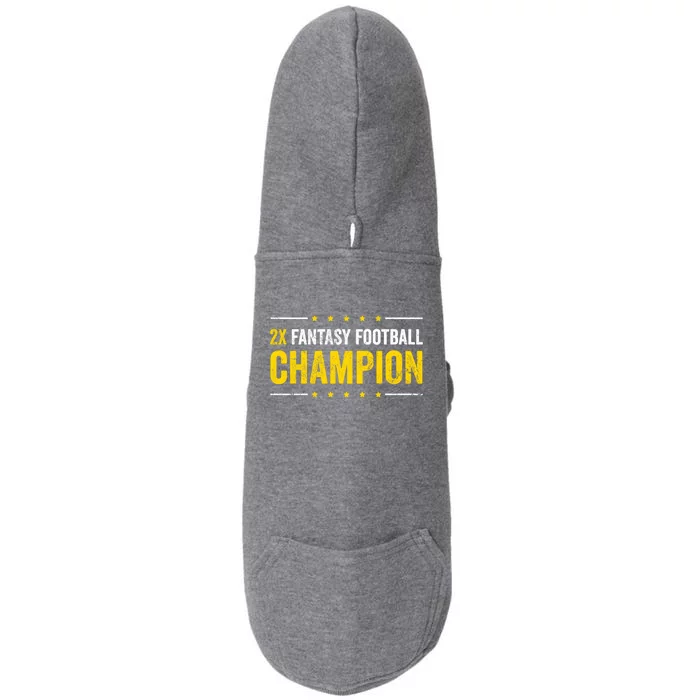 Fantasy Football 2 Time Winner Champ Champion Cool Gift Doggie 3-End Fleece Hoodie