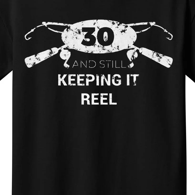 Funny Fishing 30th Birthday Gift Fisherman 30 Years Kids T-Shirt