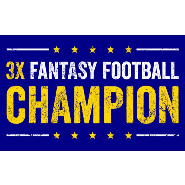 Fantasy Football 3 Time Winner Champ Champion Gift Bumper Sticker