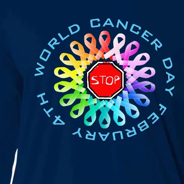 Funny February 4th World Cancer Day Awareness Cooling Performance Long Sleeve Crew