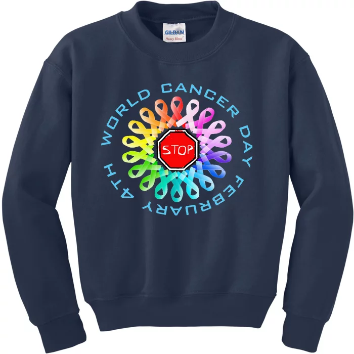 Funny February 4th World Cancer Day Awareness Kids Sweatshirt