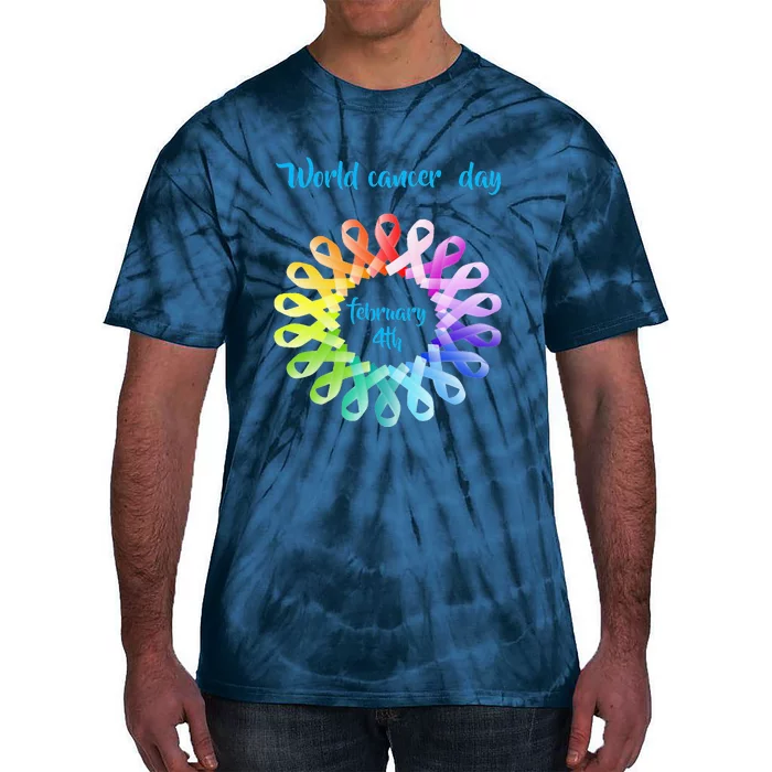 Funny February 4th World Cancer Day Awareness Tie-Dye T-Shirt