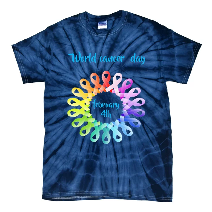 Funny February 4th World Cancer Day Awareness Tie-Dye T-Shirt