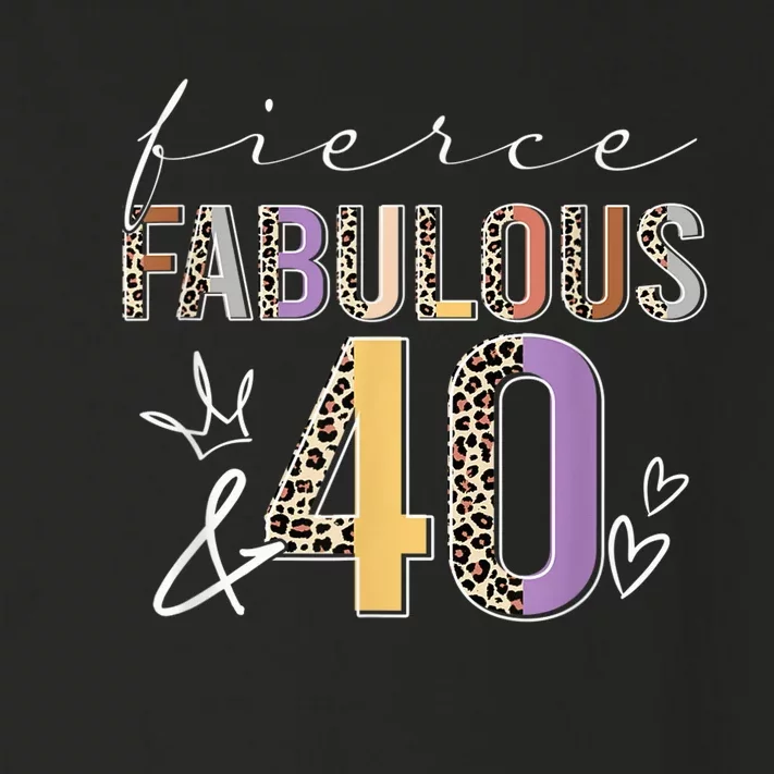 Fierce Fabulous & 40 Years Old Boho Leopard 40th Birthday Toddler Long Sleeve Shirt