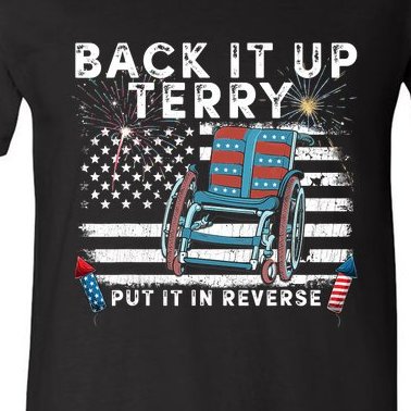 Firework Funny 4th Of July American Flag V-Neck T-Shirt