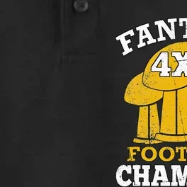 Fantasy Football 4x Champion Four Time Champ Fantasy Winner Dry Zone Grid Performance Polo