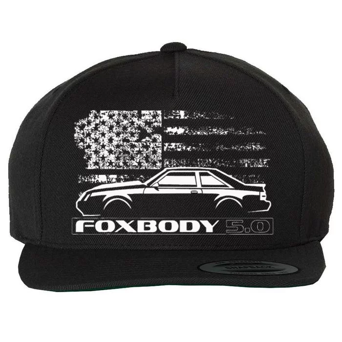 Foxbody Foxbody 5.0 American Flag Foxbody stang Wool Snapback Cap