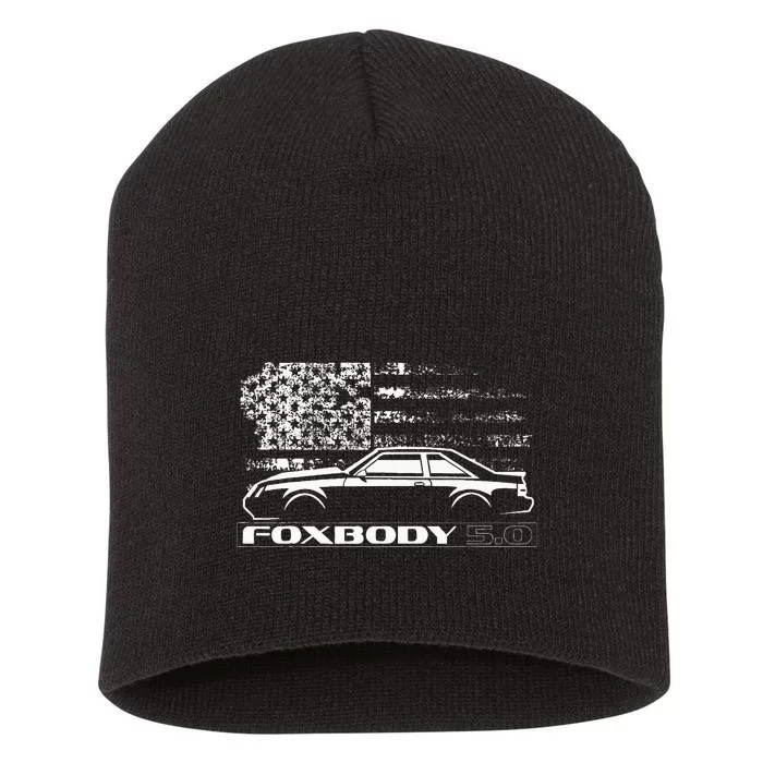 Foxbody Foxbody 5.0 American Flag Foxbody Stang Short Acrylic Beanie