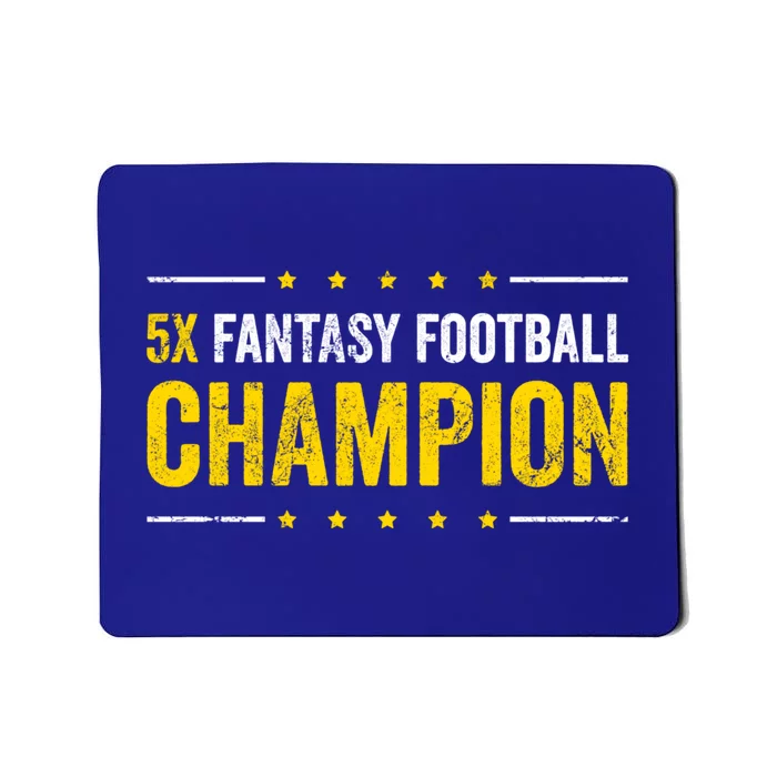 Fantasy Football 5 Time Winner Champ Champion Gift Mousepad