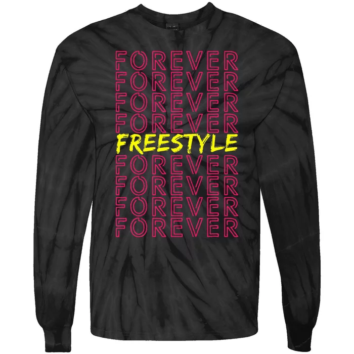 Freestyle Forever 80s Retro Concert Party Vintage Costume Tie-Dye Long Sleeve Shirt