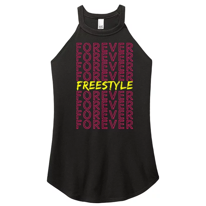 Freestyle Forever 80s Retro Concert Party Vintage Costume Women’s Perfect Tri Rocker Tank