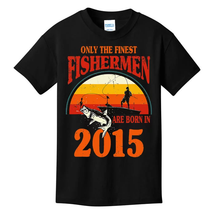 Funny Fishing 8th Birthday Fishermen Are Born In 2015 Kids T-Shirt