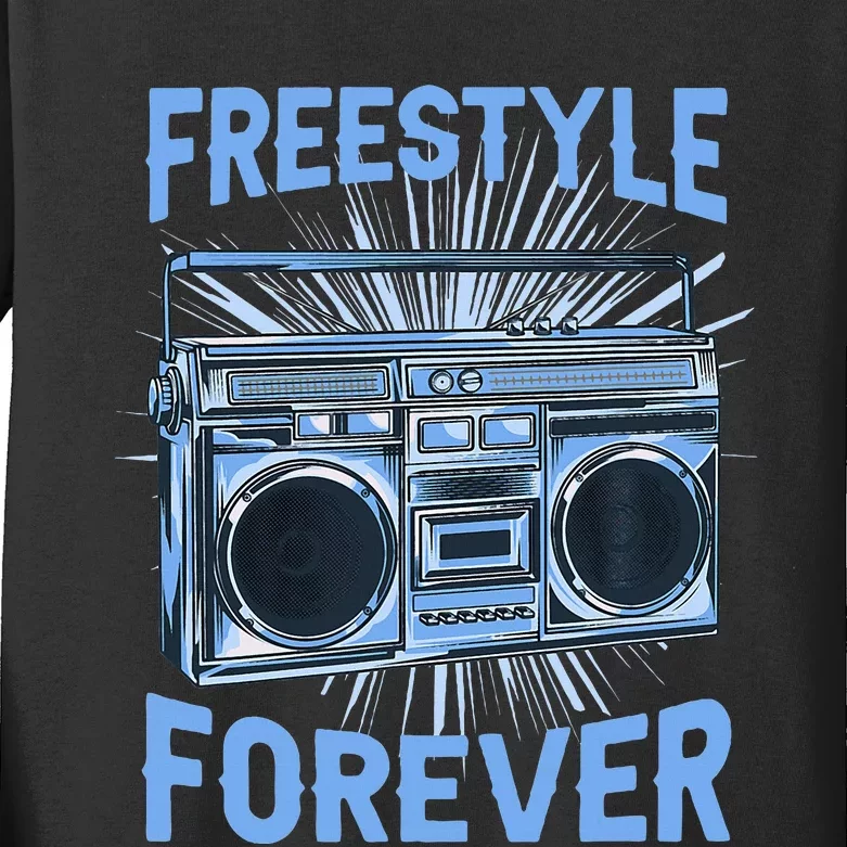 Freestyle Forever 80s Retro Rap Kids Long Sleeve Shirt