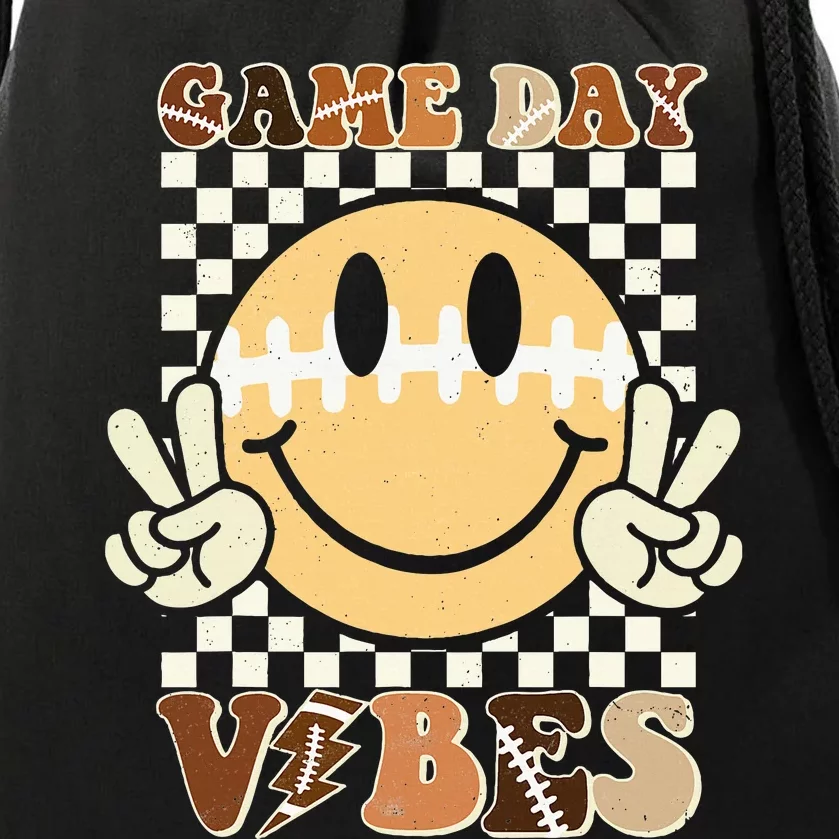 Funny Face American Football Game Day Vibes Sport Drawstring Bag