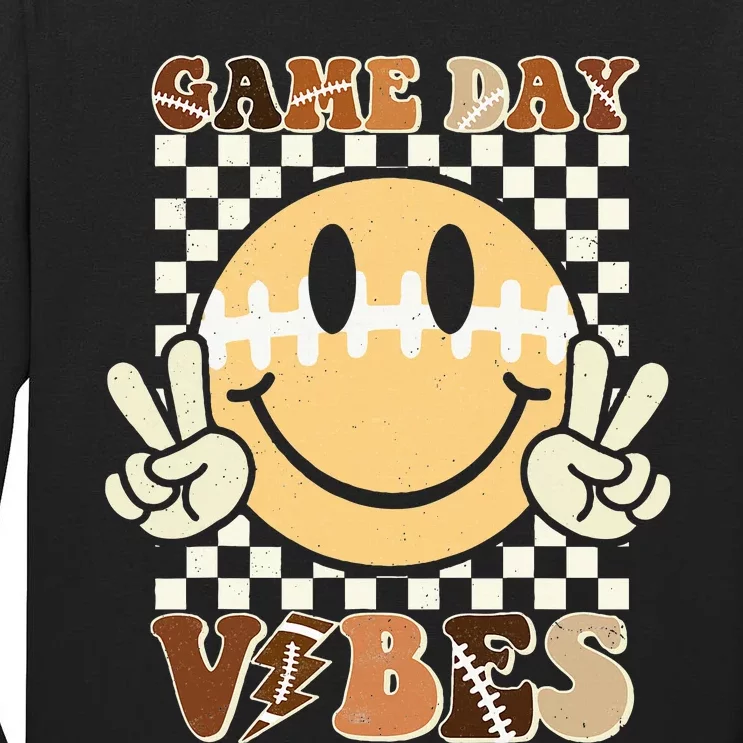 Funny Face American Football Game Day Vibes Sport Tall Long Sleeve T-Shirt