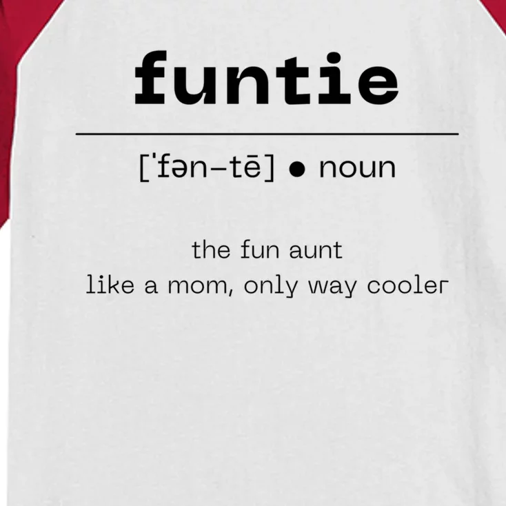 Funtie Fun Auntie Cool Aunt Funny Gift Best Auntie Funny Gift Cute Gift Kids Colorblock Raglan Jersey