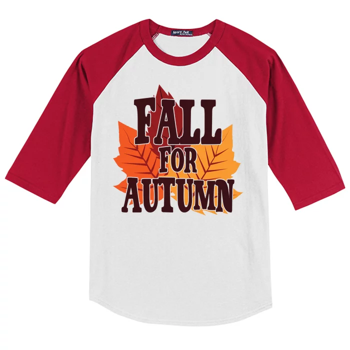 Fall For Autumn Nature Leaves Kids Colorblock Raglan Jersey