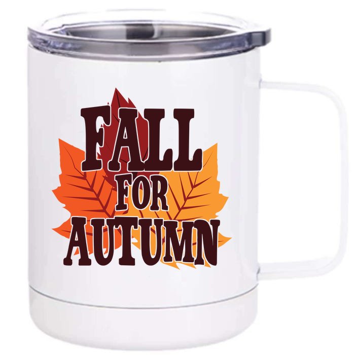 Fall For Autumn Nature Leaves Front & Back 12oz Stainless Steel Tumbler Cup