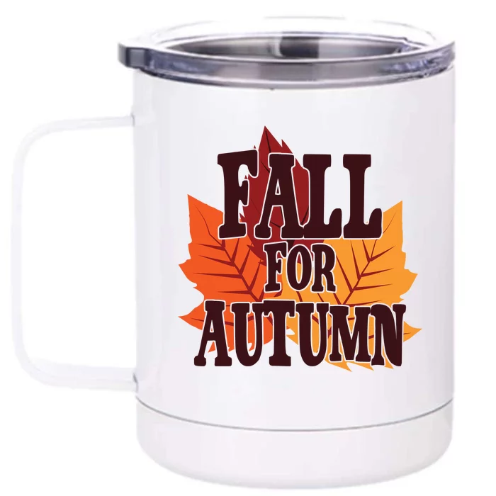 Fall For Autumn Nature Leaves Front & Back 12oz Stainless Steel Tumbler Cup