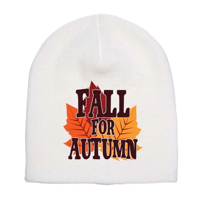 Fall For Autumn Nature Leaves Short Acrylic Beanie