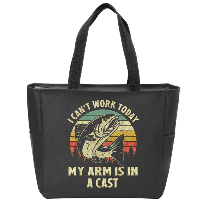 Fishin Fisherman Arm Cast Fish Hunting Zip Tote Bag