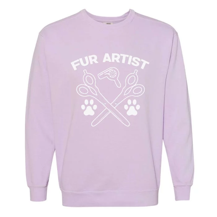 Funny Fur Artist Dog Groomer Grooming Pet Stylist Garment-Dyed Sweatshirt