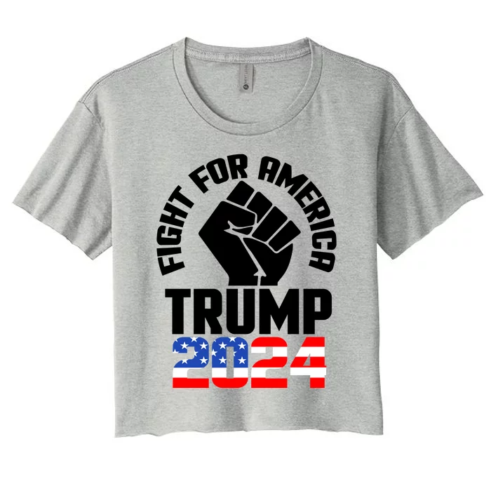 Fight For America Trump 2024 Women's Crop Top Tee