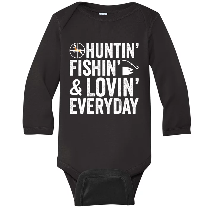 Funny Fishing And Hunting Gift Baby Long Sleeve Bodysuit