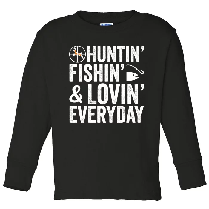 Funny Fishing And Hunting Gift Toddler Long Sleeve Shirt