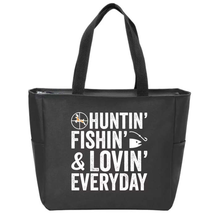 Funny Fishing And Hunting Gift Zip Tote Bag