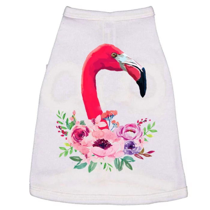 Flamingo Floral Art Doggie Tank