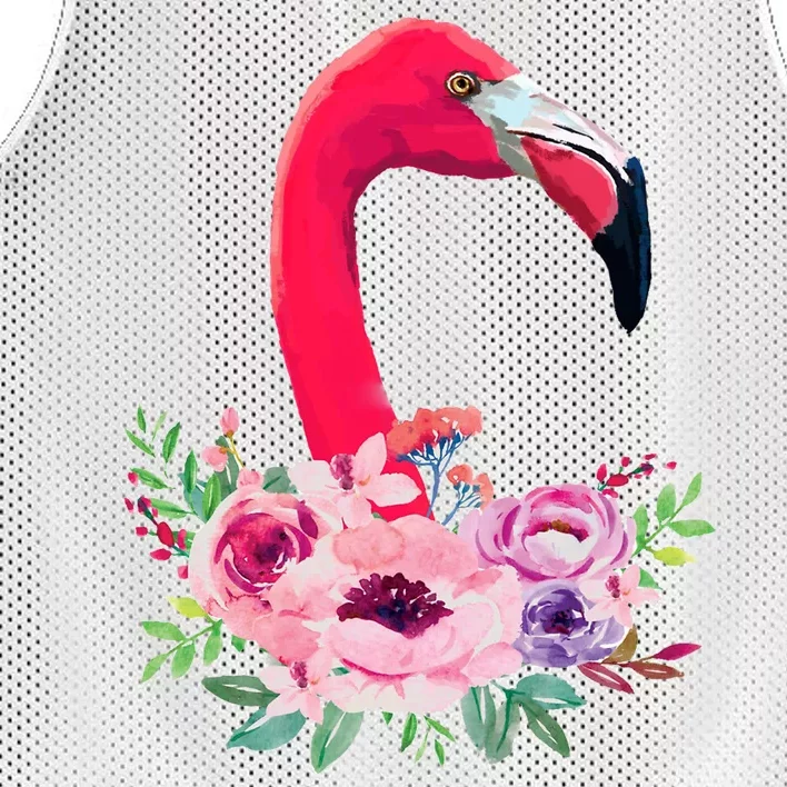 Flamingo Floral Art Mesh Reversible Basketball Jersey Tank