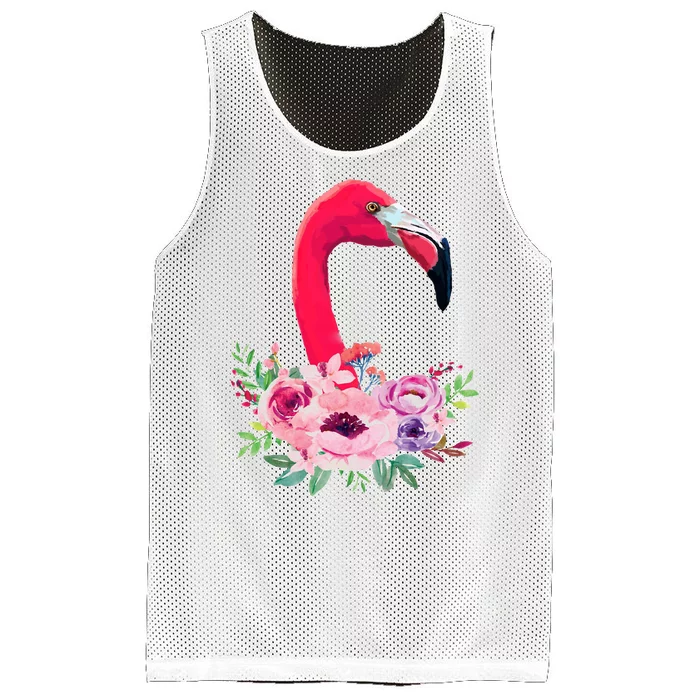 Flamingo Floral Art Mesh Reversible Basketball Jersey Tank