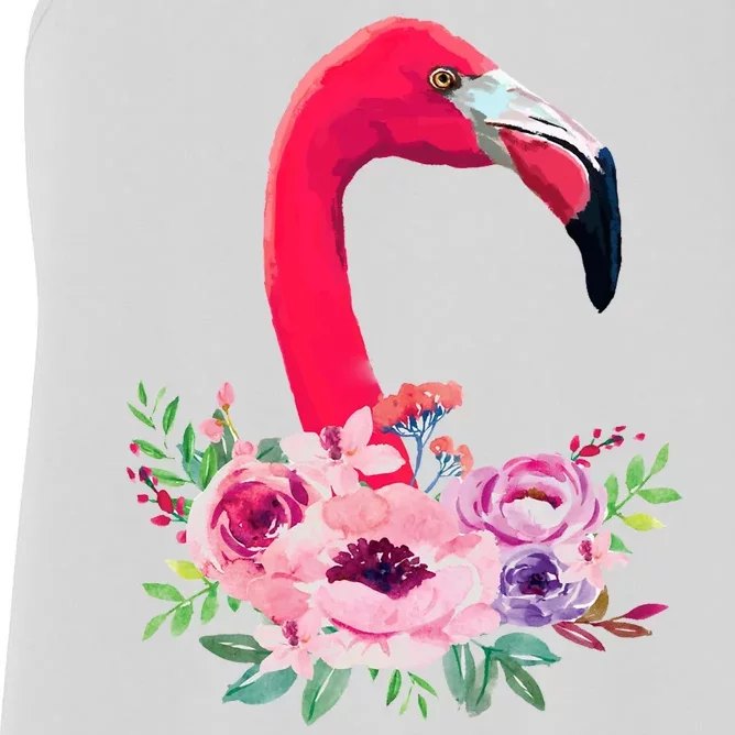 Flamingo Floral Art Women's Racerback Tank