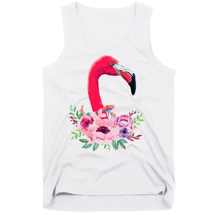 Flamingo Floral Art Tank Top