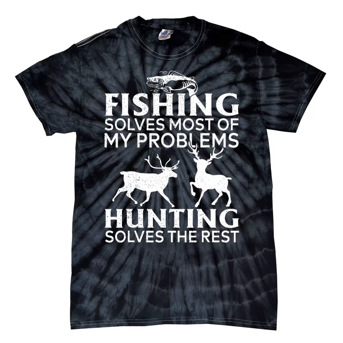 Funny Fishing And Hunting Gift Christmas Humor Hunter Cool Tie-Dye T-Shirt