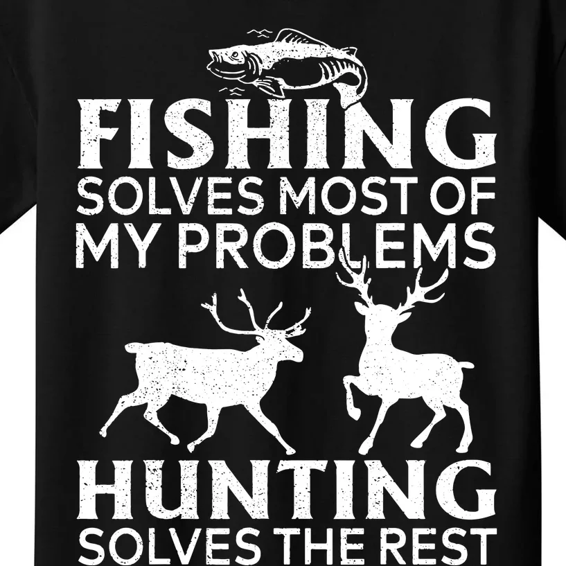 Funny Fishing And Hunting Gift Christmas Humor Hunter Cool Kids T-Shirt