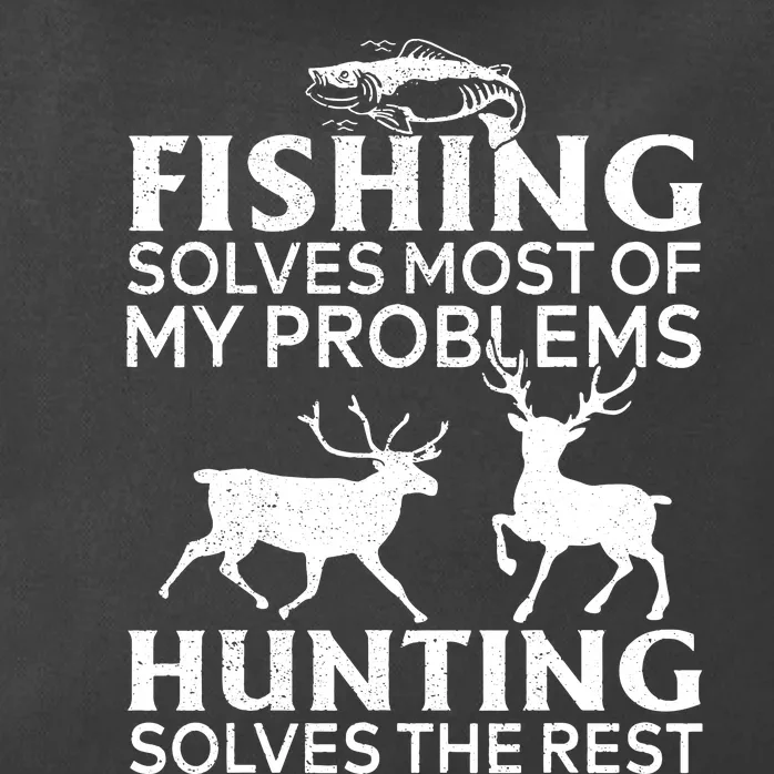 Funny Fishing And Hunting Gift Christmas Humor Hunter Cool Zip Tote Bag