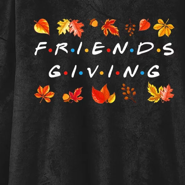 Friendsgiving Fall Autumn Friends & Family Thanksgiving Hooded Wearable Blanket