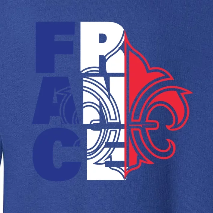 France Flag And Fleurdelis Patriotic Elegance Gift Toddler Sweatshirt