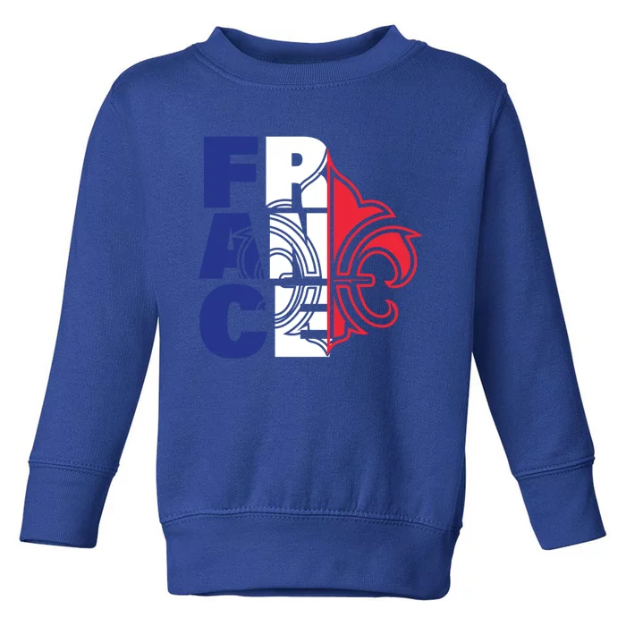 France Flag And Fleurdelis Patriotic Elegance Gift Toddler Sweatshirt