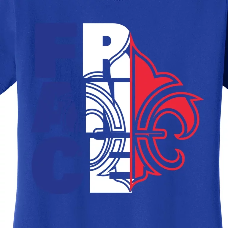 France Flag And Fleurdelis Patriotic Elegance Gift Women's T-Shirt